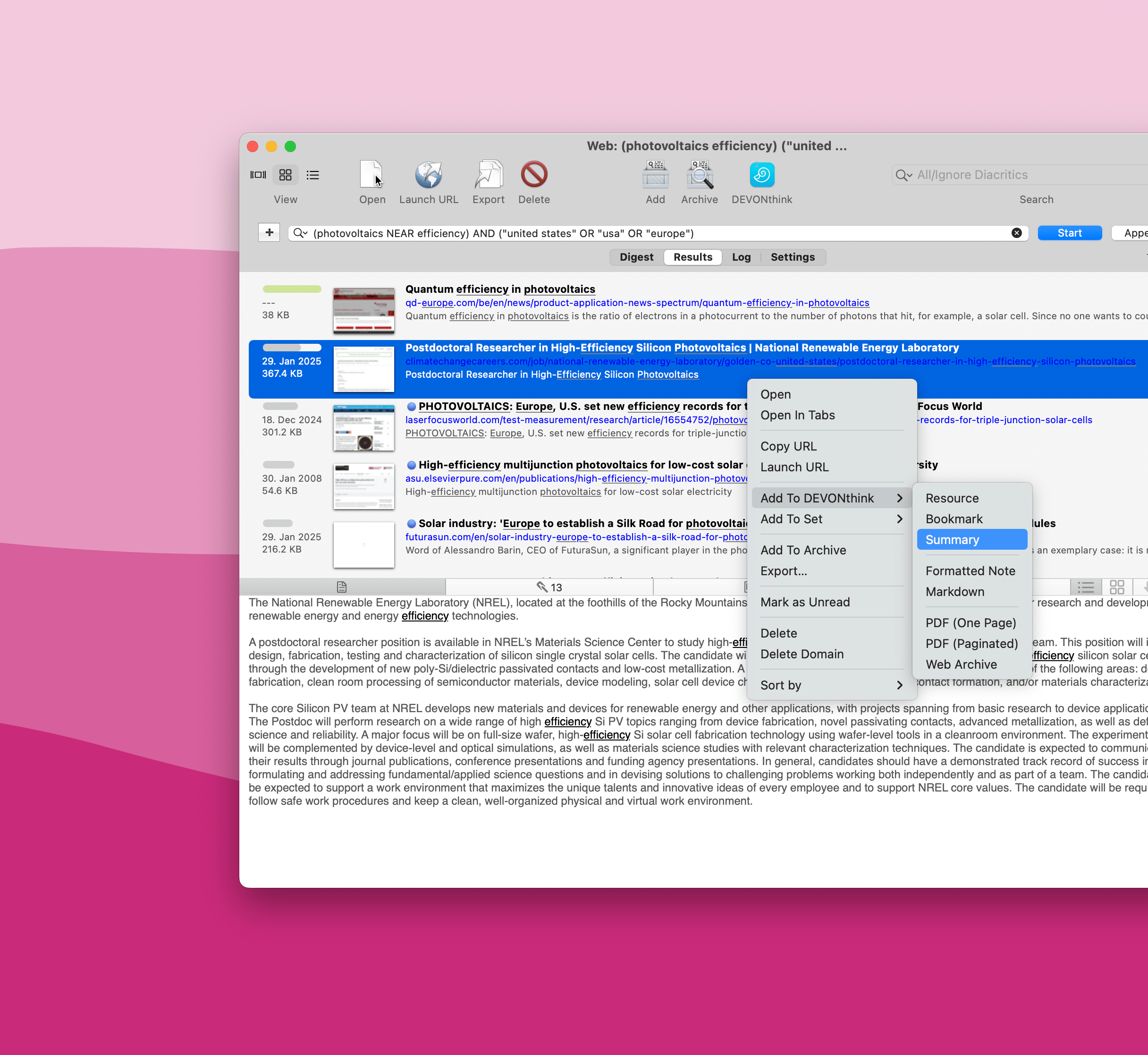 Turn your search results into something new.
