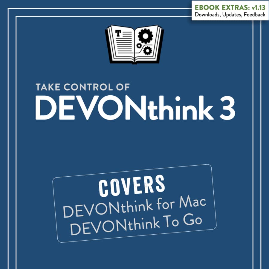 Image showing the cover of Take Control of DEVONthink 3.